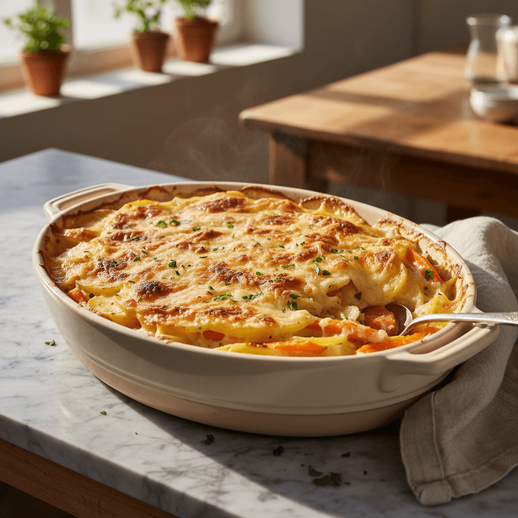 Gratin de pommes de terre et carottes