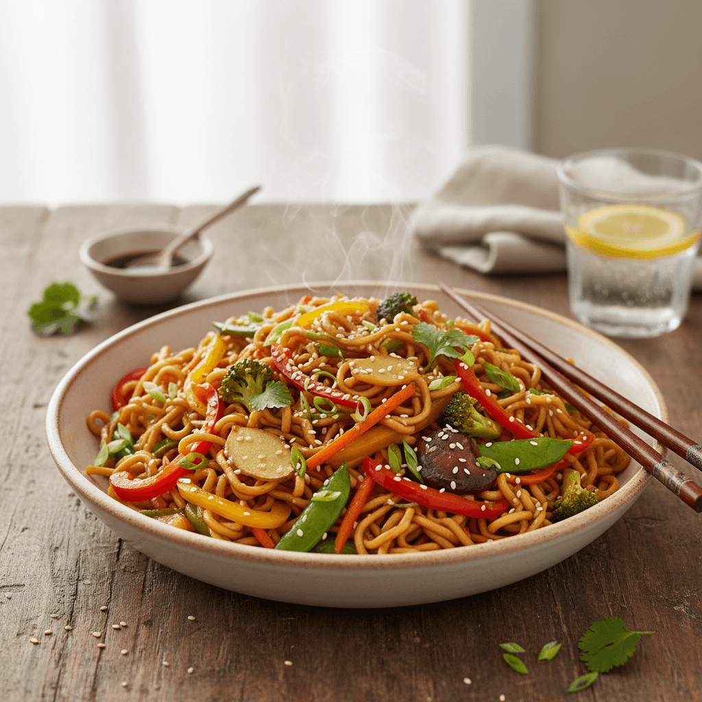 Stir-Fried Noodles with Vegetables, Asian-Style