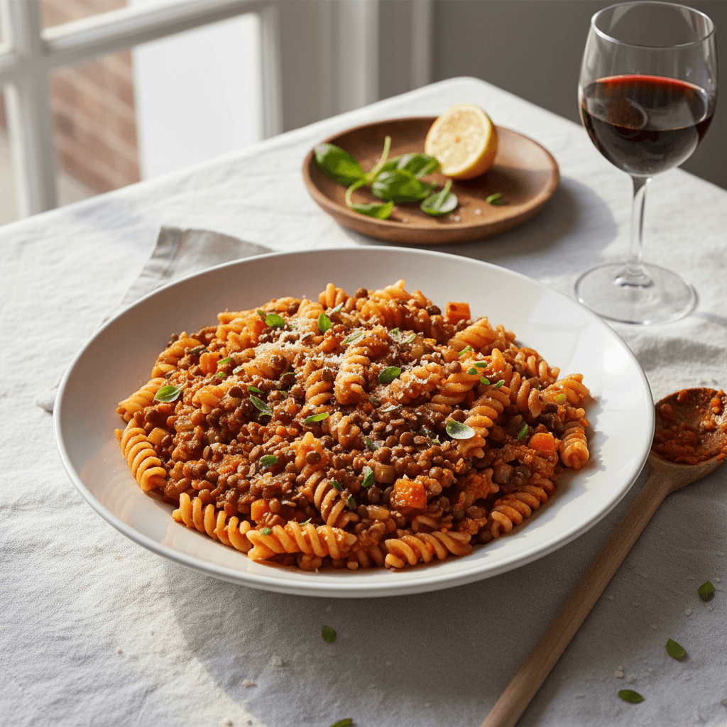 Pâtes Bolo Végétarienne Rapide