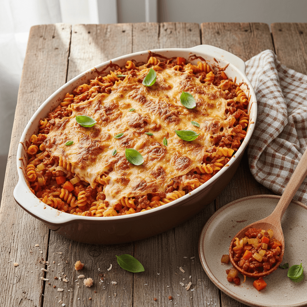 Vegetarian Bolognese Baked Pasta Shells