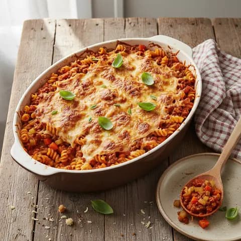 Coquillettes Gratinées à la Bolognaise Végétarienne