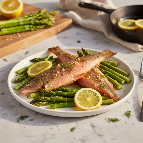 Poêlée de truite aux asperges et citron