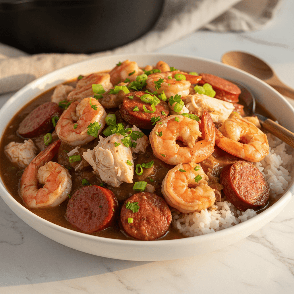 Gumbo de Fruits de Mer à la Cajun