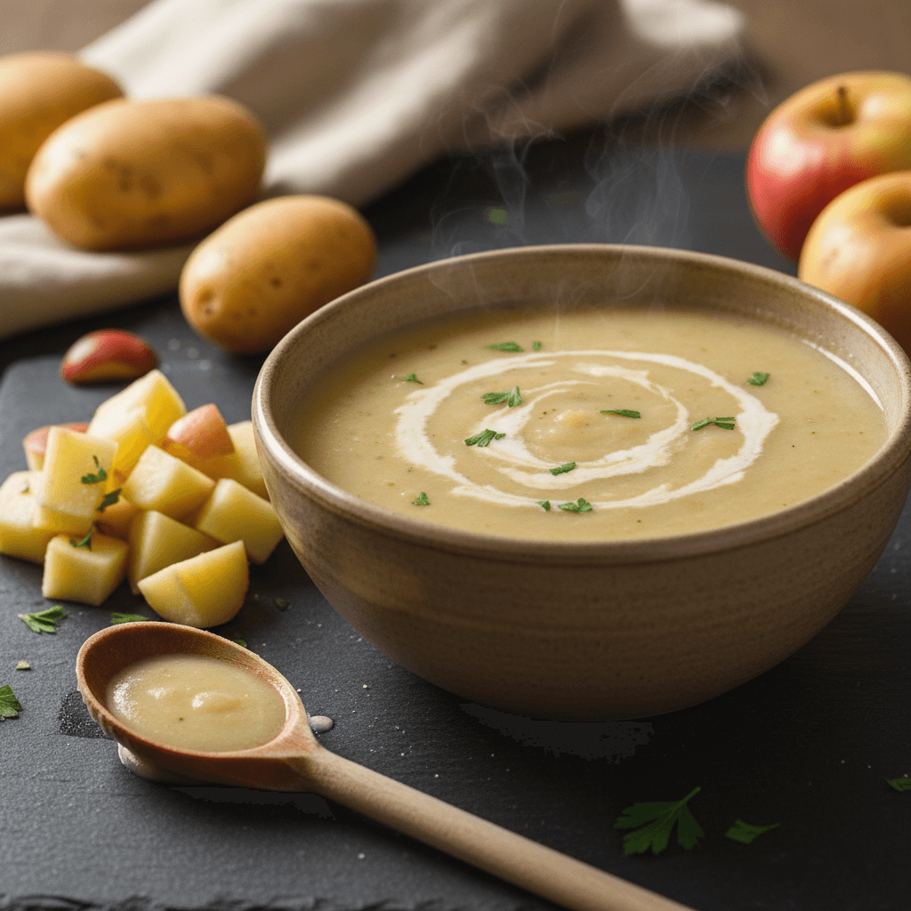 Soupe simple pommes de terre-pomme