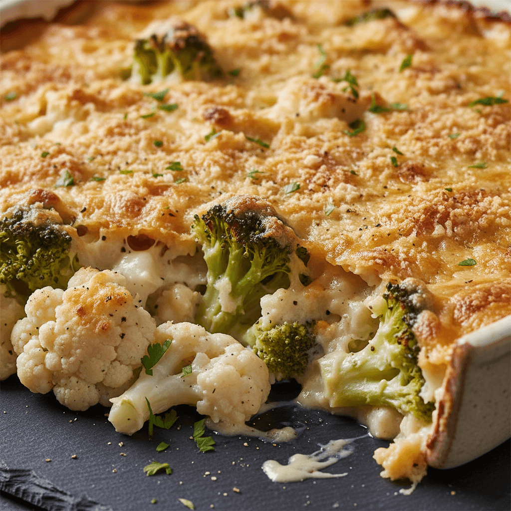 Gratin de Chou-fleur et Brocoli à la Française