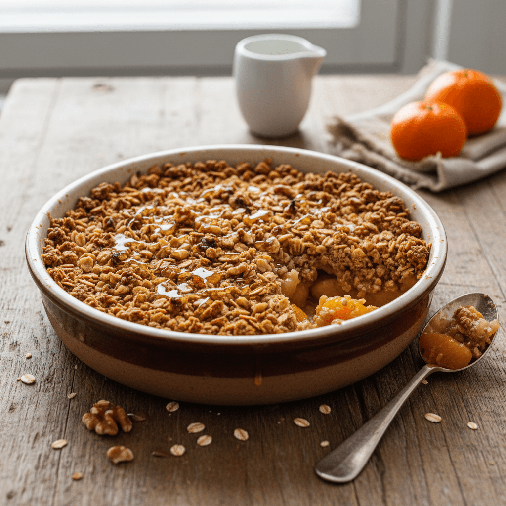 Sweet Apple and Clementine Crumble with Oats and Honey