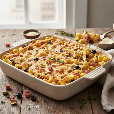 Coquillettes Gratinées aux Olives