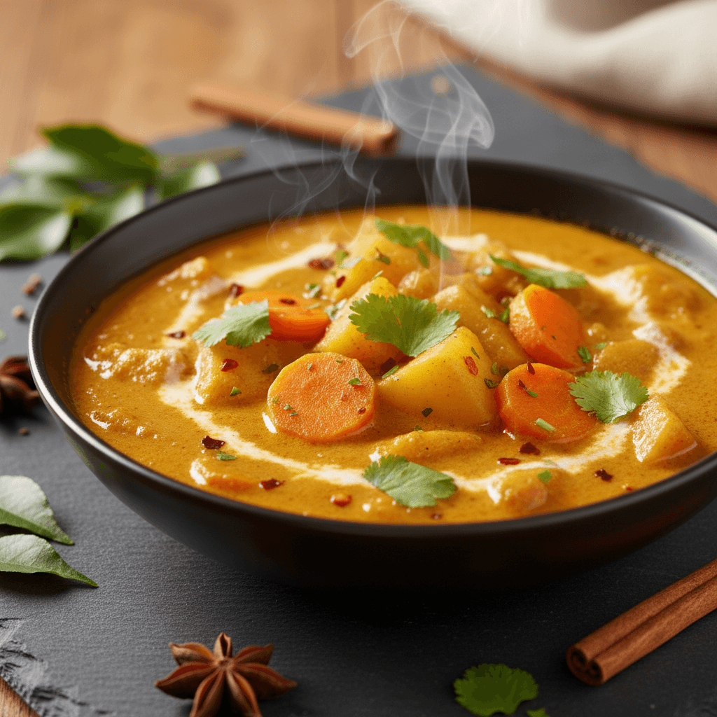 Curry de pommes de terre et carottes au lait de coco