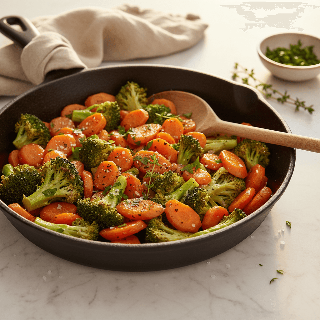Poêlée de carottes et brocoli sauté