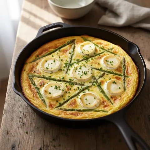 Frittata asperges & chèvre citronné