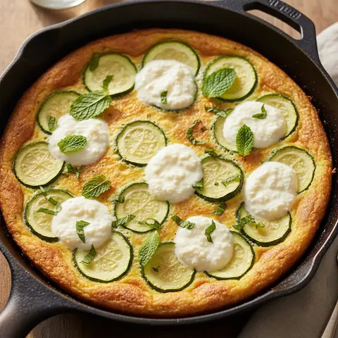 Frittata courgette & ricotta à la menthe