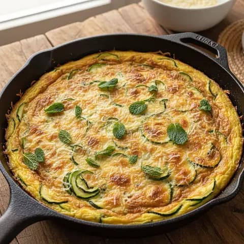 Frittata courgette & parmesan à la menthe