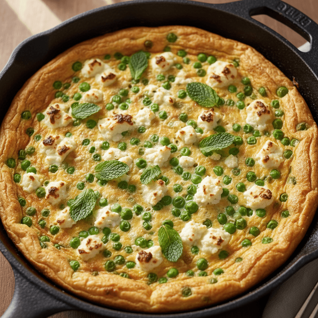 Frittata petit pois & feta à la menthe