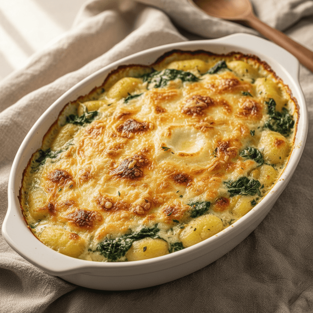 Gnocchi & épinards ricotta noix de muscade gratinés