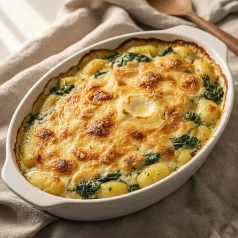 Gnocchi & épinards ricotta noix de muscade gratinés