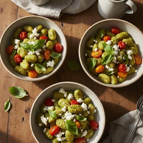 Gnocchi & pesto chèvre tomates cerises