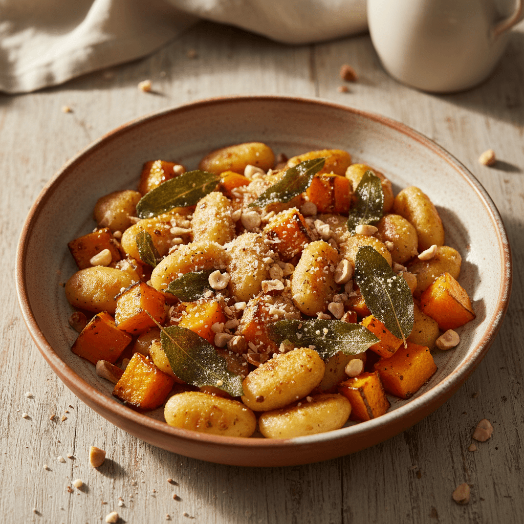 Gnocchi poêlés courge & sauge beurre noisette