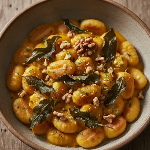 Gnocchi potimarron & gorgonzola noix sauge brûlée