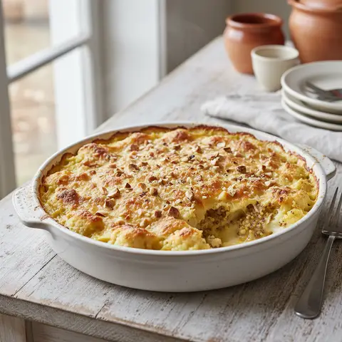 Gratin chou-fleur & comté moutarde noisette dorée