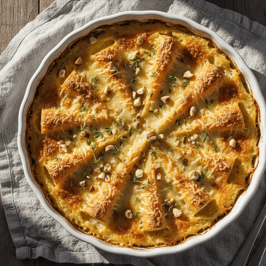 Gratin panais & parmesan noisette thym crème