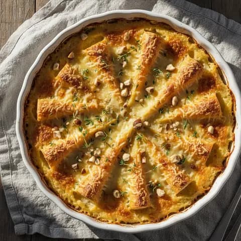 Gratin panais & parmesan noisette thym crème