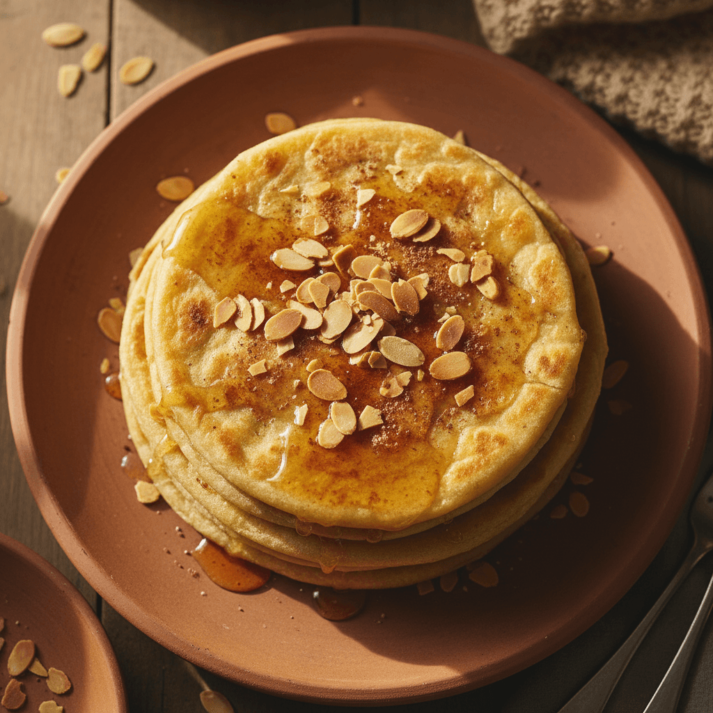 Msemen beurre & miel amandes effilées