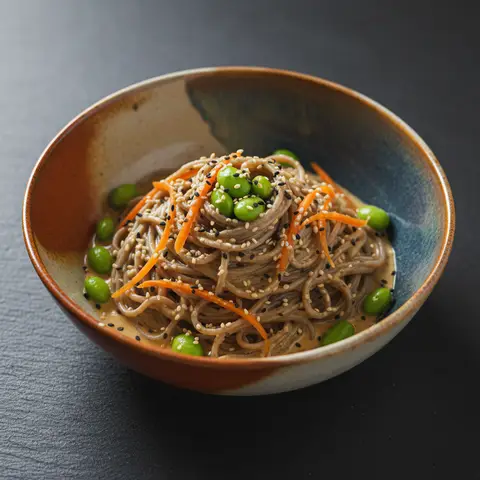 Soba & edamame carottes râpées sauce tahini sésame