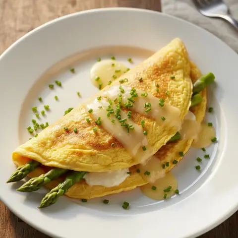 Omelette asperges & comté fondu