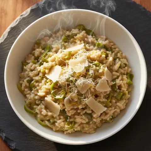 One-pot riz & poireau parmesan citron