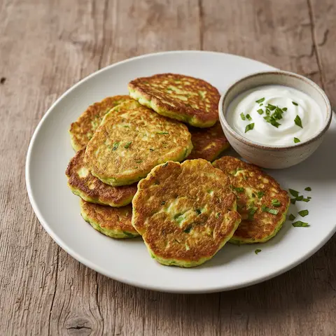 Pancakes courgette & parmesan à l'œuf