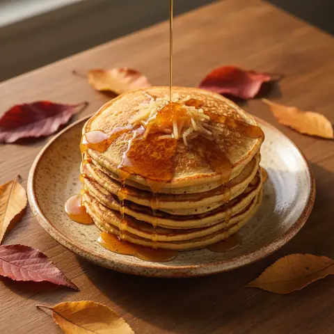 Pancakes farine de châtaigne & pomme sirop d'érable