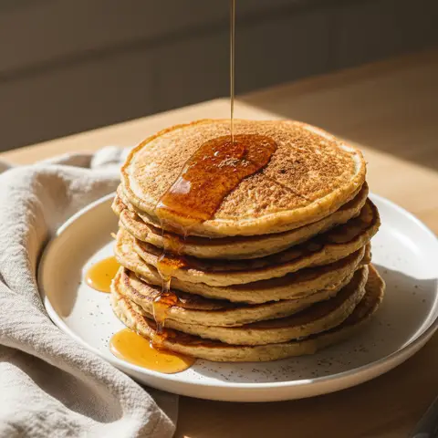 Pancakes flocons d'avoine & banane cannelle sirop érable