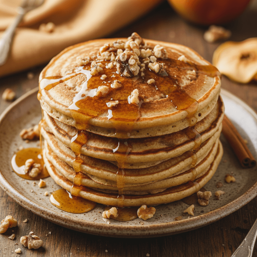 Pancakes pomme & cannelle noix sirop d'érable