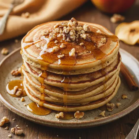 Pancakes pomme & cannelle noix sirop d'érable