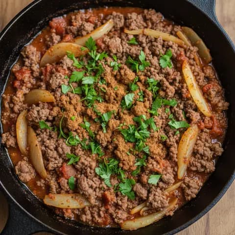Poêlée bœuf haché & fenouil tomate cannelle