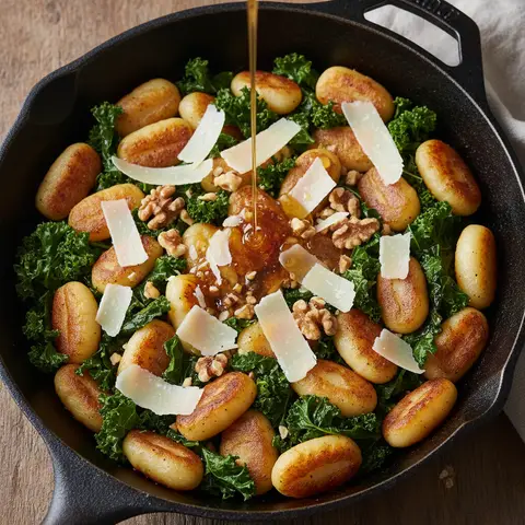Gnocchi poêlés & chou kale beurre noisette parmesan