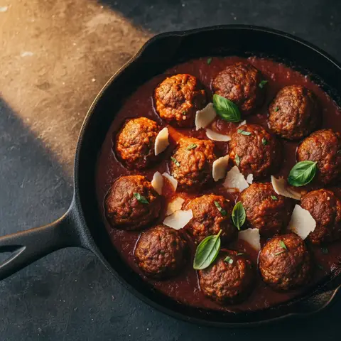 Polpette ricotta & basilic sauce tomate rapide