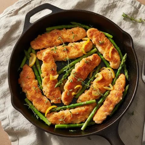 Poulet & asperges au citron confit