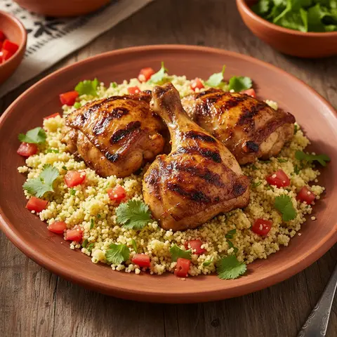 Poulet grillé & chermoula tomate au couscous