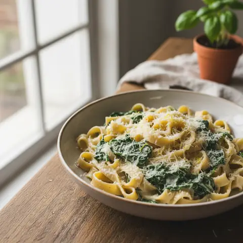 Pappardelle ricotta & épinards au citron