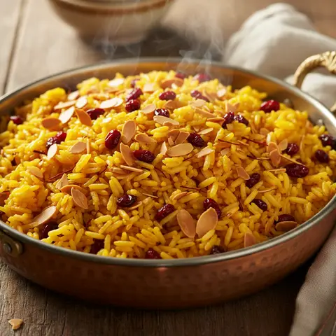 Riz pilaf persan & berberis amandes safran