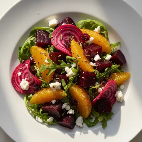 Salade betterave & orange feta graines de fenouil