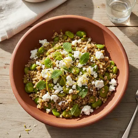 Salade boulgour & fèves à la feta