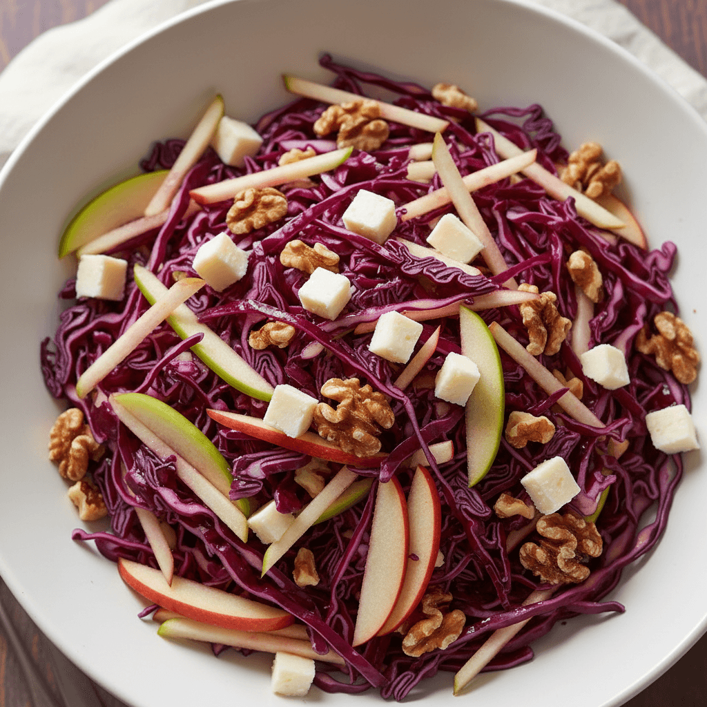 Salade chou rouge & pomme gruyère noix
