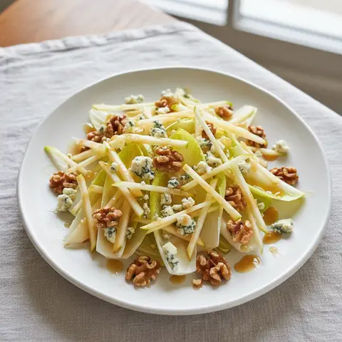 Salade endives & pomme au roquefort miel noix