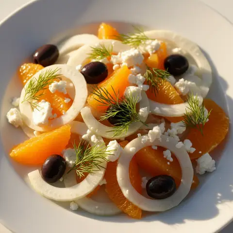 Salade fenouil & orange olive noire feta