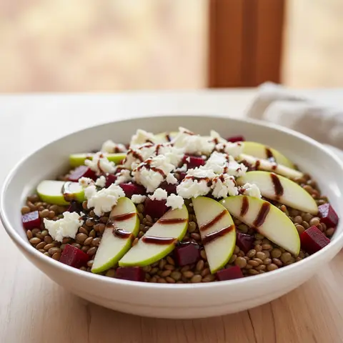 Salade lentilles & betterave à la pomme chèvre