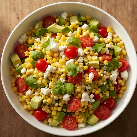 Salade maïs & avocat à la feta citron