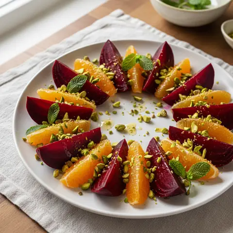 Salade betterave & orange pistaches eau de rose