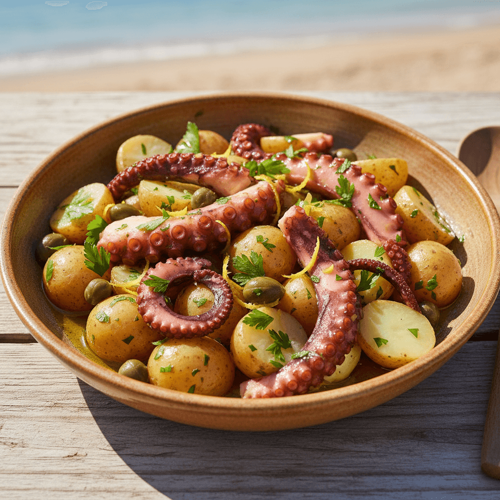 Salade poulpe & pomme de terre persil citron